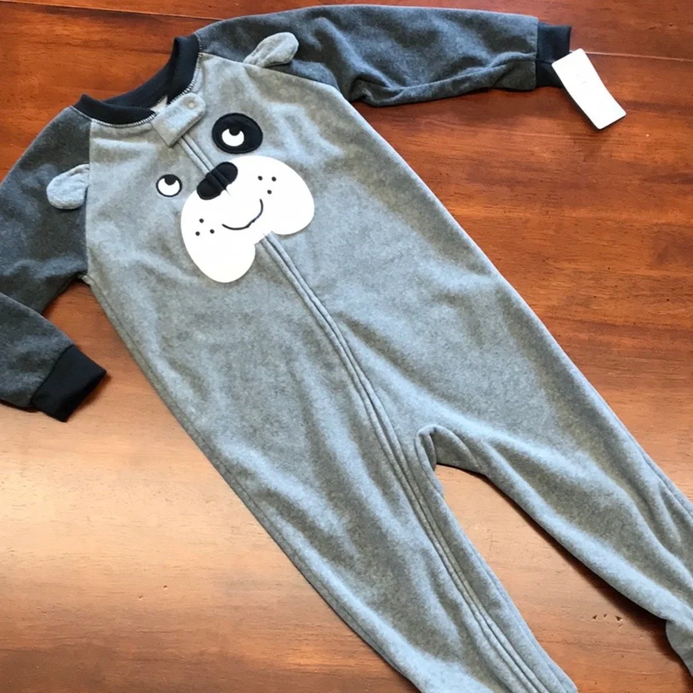 CARTER’S Fleece Puppy Dog One-Piece Pajamas Size 2T NWT